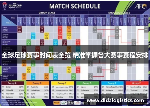 全球足球赛事时间表全览 精准掌握各大赛事赛程安排